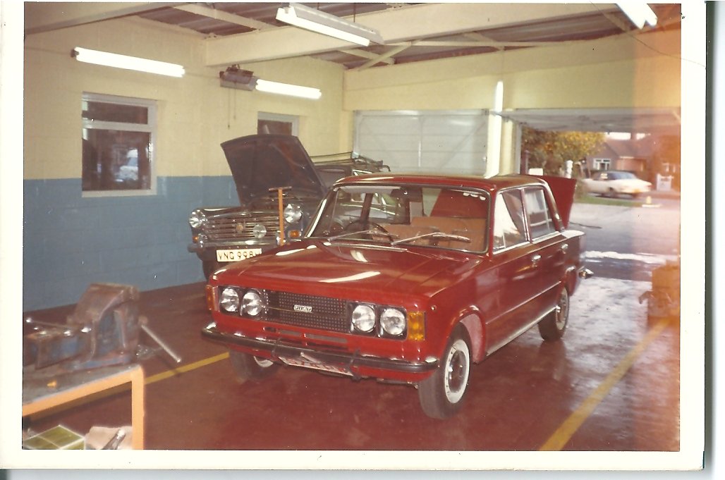  A main dealership service bay with a vice hastily fixed to a bench and not a laptop or diagnostics machine in sight. Who says we’ve made progress? 