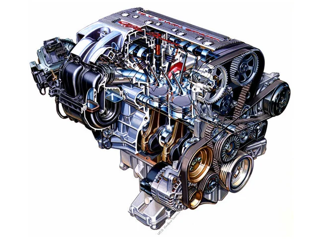 Alfa Romeo Twin Spark engine cutaway