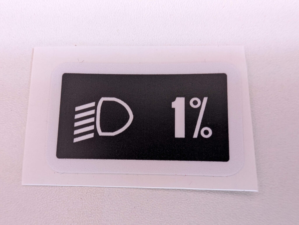 1% HEADLIGHT DIP - Under Bonnet Sticker / Decal