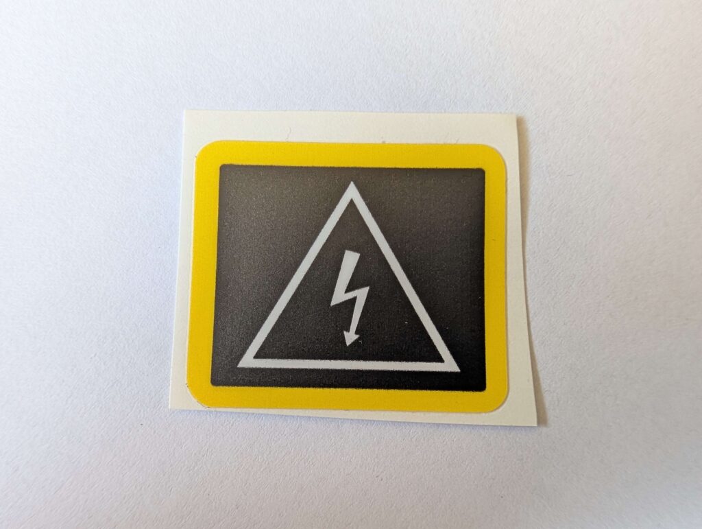 ELECTRICITY WARNING - Under Bonnet Sticker / Decal