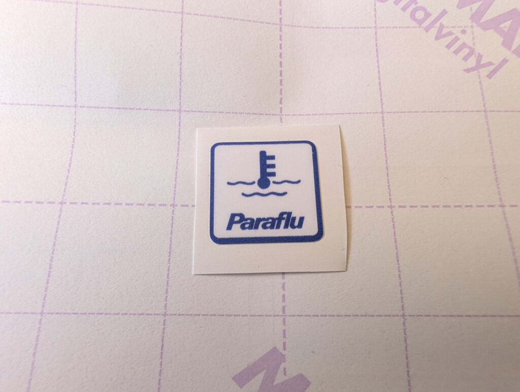 PARAFLU Label - Under Bonnet Sticker / Decal