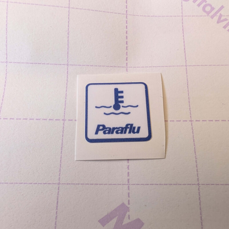 PARAFLU Label - Under Bonnet Sticker / Decal