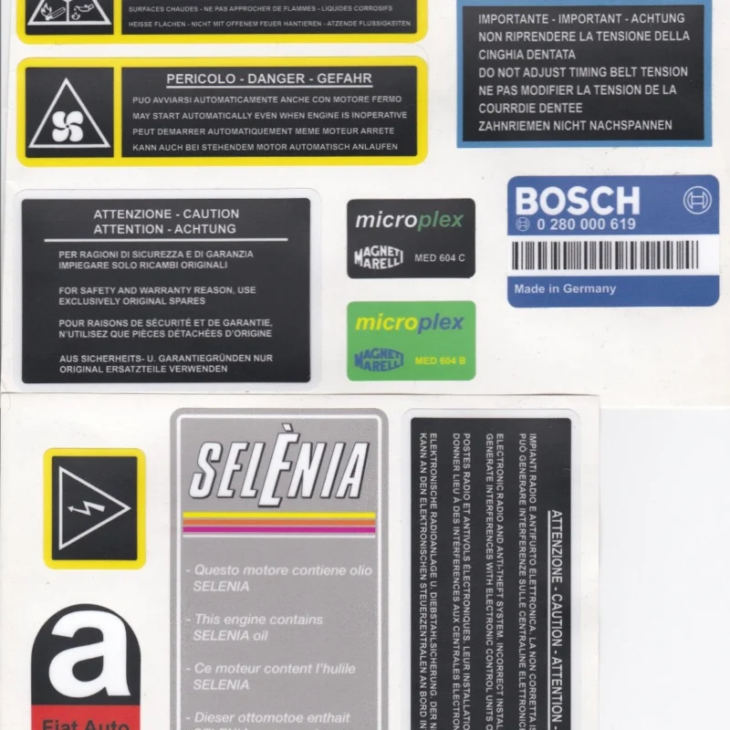 Fiat Uno Turbo Mk2 (89-95) Engine Bay Stickers / Decals