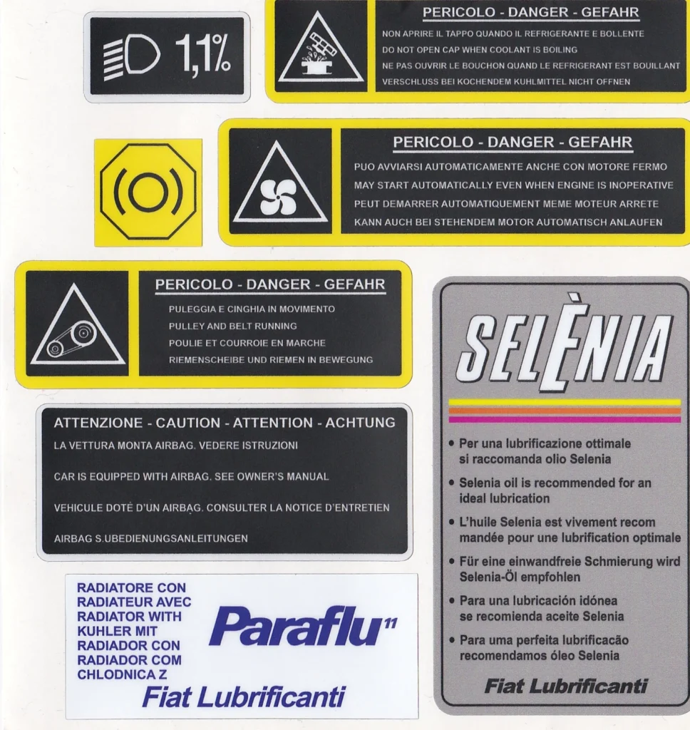 (Mk1 1996 - 2002) Engine Bay Sticker Set